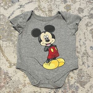Disney Gray Bodysuit with Mickey Mouse Graphic